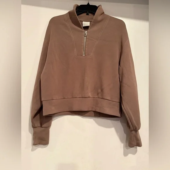 Varley Davidson Sweat Half-zip Swan Necked Collar Super Soft Lightweight Size S - Picture 2 of 6